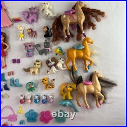 HUGE Vtg Y2K Polly Pocket Lot 155+ Pcs Magnetic Dolls Limo Horses Cars BUNDLE