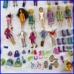 HUGE Vtg Y2K Polly Pocket Lot 155+ Pcs Magnetic Dolls Limo Horses Cars BUNDLE