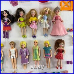 HUGE Vtg Y2K Polly Pocket Lot 155+ Pcs Magnetic Dolls Limo Horses Cars BUNDLE
