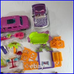 HUGE Vtg Y2K Polly Pocket Lot 155+ Pcs Magnetic Dolls Limo Horses Cars BUNDLE