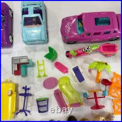 HUGE Vtg Y2K Polly Pocket Lot 155+ Pcs Magnetic Dolls Limo Horses Cars BUNDLE