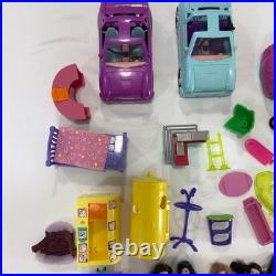 HUGE Vtg Y2K Polly Pocket Lot 155+ Pcs Magnetic Dolls Limo Horses Cars BUNDLE