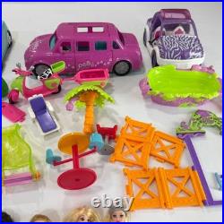 HUGE Vtg Y2K Polly Pocket Lot 155+ Pcs Magnetic Dolls Limo Horses Cars BUNDLE