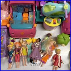 Huge Lot of Vintage 2000s Polly Pocket 13 Cars 2 Boats Dolls Figures Accessories