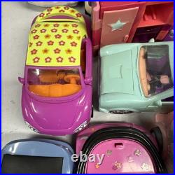 Huge Lot of Vintage 2000s Polly Pocket 13 Cars 2 Boats Dolls Figures Accessories