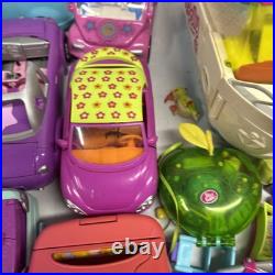Huge Lot of Vintage 2000s Polly Pocket 13 Cars 2 Boats Dolls Figures Accessories