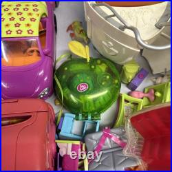 Huge Lot of Vintage 2000s Polly Pocket 13 Cars 2 Boats Dolls Figures Accessories
