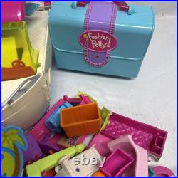 Huge Lot of Vintage 2000s Polly Pocket 13 Cars 2 Boats Dolls Figures Accessories