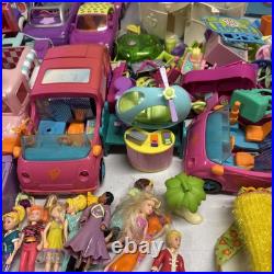 Huge Lot of Vintage 2000s Polly Pocket 13 Cars 2 Boats Dolls Figures Accessories