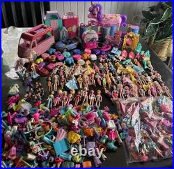 Huge Lot of Vintage Polly Pocket Dolls & Accessories
