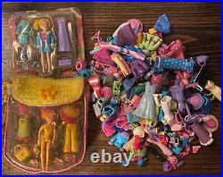 Huge Vintage Mattel Fashion Polly Pocket Doll Lot With Clothes & Accessories