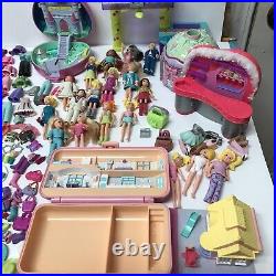 Huge Vintage Polly Pocket Bluebird Mattel Lot 120+ Items Cases Dolls Clothes Etc