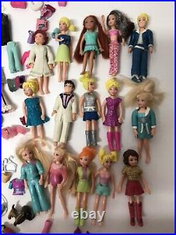 Huge Vintage Polly Pocket Bluebird Mattel Lot 120+ Items Cases Dolls Clothes Etc