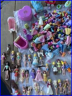 Huge Vintage polly pocket lot dolls accessories Disney Princess Mermaid Playset