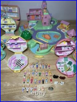 Large Collection Of Vintage Polly Pocket Lot 1989-1992 With Figures & Animals