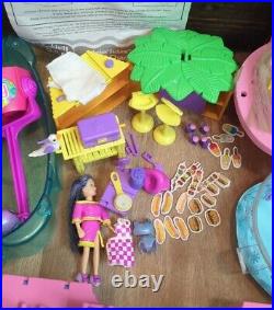 Large Lot Vtg 2000's Polly Pocket Dolls & Clothes Accessories Cars Play Sets