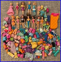 Large Lot of Vintage 2000s Polly Pocket Dolls Figures Clothing Accessories