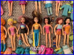 Large Lot of Vintage 2000s Polly Pocket Dolls Figures Clothing Accessories