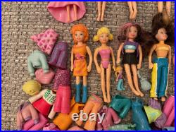 Large Lot of Vintage 2000s Polly Pocket Dolls Figures Clothing Accessories