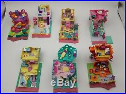 Large Vintage Polly Pocket Lot 90s Compacts, Dolls Figures, Buildings Houses