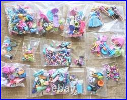 Lot Of 380+pc Polly Pocket Dolls, Clothes, Shoes, Furniture & Acc