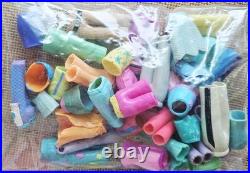 Lot Of 380+pc Polly Pocket Dolls, Clothes, Shoes, Furniture & Acc