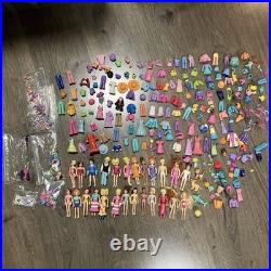 Lot Of 400 VTG Y2k Polly Pocket Dolls Rubber Clothes Accessories Shoes Mattel