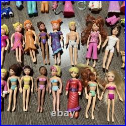 Lot Of 400 VTG Y2k Polly Pocket Dolls Rubber Clothes Accessories Shoes Mattel