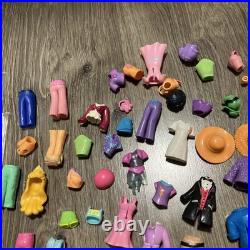 Lot Of 400 VTG Y2k Polly Pocket Dolls Rubber Clothes Accessories Shoes Mattel