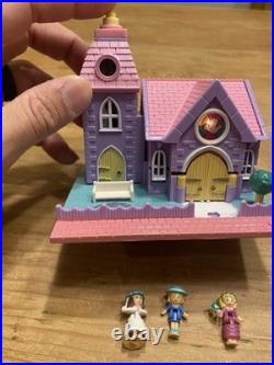 Lot Of 4 Vintage Polly Pocket Pollyville Buildings Bluebird 31 People Pets Acces