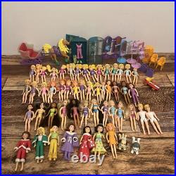 Lot Of Vintage Polly Pocket Dolls Collectible 50 Dolls 15 Accessories