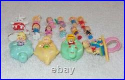 Lot Polly Pocket Dolls 89,90,91,92,93,94 Ring 1990, duck, dolphin and turtle 90