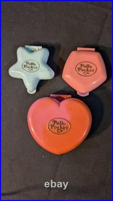 Lot of 3 Vintage Bluebird Polly Pockets and 12 Dolls 1992 Swindon England