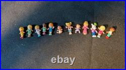 Lot of 3 Vintage Bluebird Polly Pockets and 12 Dolls 1992 Swindon England