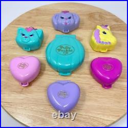 Lot of 7 Vintage Polly Pocket Playsets Heart & Animal Cases No Figures