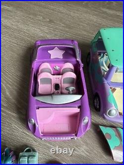 Lot of Vintage 2000s Polly Pocket Dolls, Accessories, Clothing And Cars