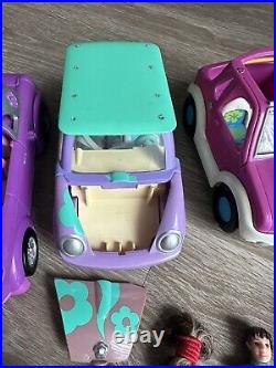 Lot of Vintage 2000s Polly Pocket Dolls, Accessories, Clothing And Cars