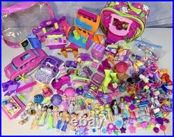 MASSIVE Vintage Y2K Polly Pocket-Lot of 30 + Dolls & Pets + Vehicles & Clothes