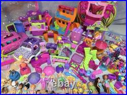 MASSIVE Vintage Y2K Polly Pocket-Lot of 30 + Dolls & Pets + Vehicles & Clothes