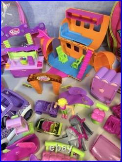MASSIVE Vintage Y2K Polly Pocket-Lot of 30 + Dolls & Pets + Vehicles & Clothes