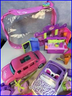 MASSIVE Vintage Y2K Polly Pocket-Lot of 30 + Dolls & Pets + Vehicles & Clothes