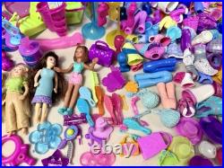 MASSIVE Vintage Y2K Polly Pocket-Lot of 30 + Dolls & Pets + Vehicles & Clothes