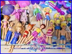 MASSIVE Vintage Y2K Polly Pocket-Lot of 30 + Dolls & Pets + Vehicles & Clothes