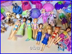 MASSIVE Vintage Y2K Polly Pocket-Lot of 30 + Dolls & Pets + Vehicles & Clothes