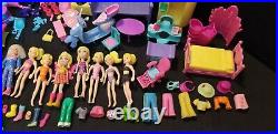 Mattel Polly Pocket lot 13 dolls playsets pets accessories clothes pool