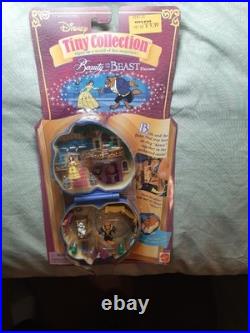 NIB 1995 Polly Pocket Disney MOC Beauty and the Beast Tiny Collection Playcase
