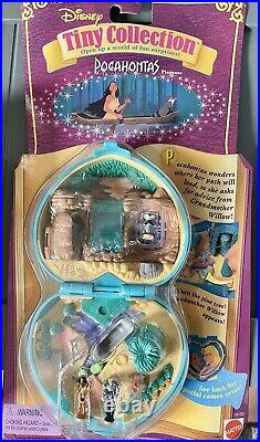 New 1995 Disney Tiny collection Pocahontas Playhouse, Compact, Lion king, + Doll