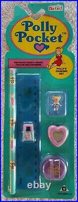 POLLY POCKET POLLYS DRAWING SET 6 pc. NEW SEALED BLUEBIRD VINTAGE 1991