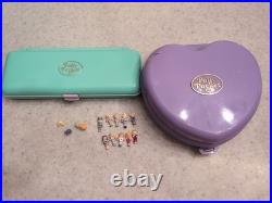 Polly Pocket 1990 Pencil Case + Giant Wedding Heart With Broken Hinge+ Figures
