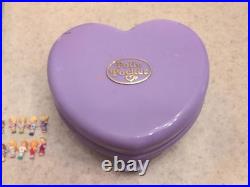 Polly Pocket 1990 Pencil Case + Giant Wedding Heart With Broken Hinge+ Figures